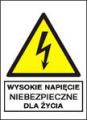 Znaki elektryczne ostrzegawcze typu A 105x148 folia samoprzylepna