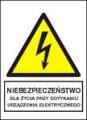 Znaki elektryczne ostrzegawcze typu A 105x148 płyta sztywna