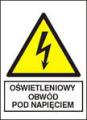 Znaki elektryczne ostrzegawcze typu A 148x210 folia samoprzylepna