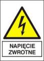 Znaki elektryczne ostrzegawcze typu A 52x74 folia samoprzylepna